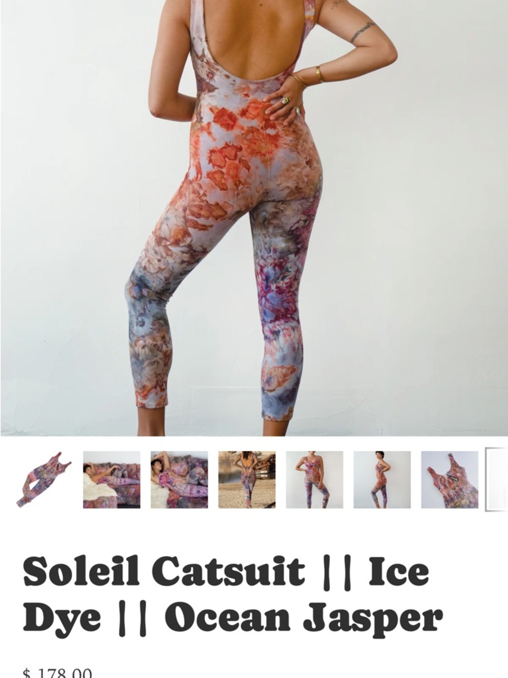 Soleil Catsuit Jumpsuit - Ice Dye Ocean Jasper - Picture 3 of 14